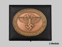 Germany, NSFK. A 1938 Coastal Flight Participant’s Plaque, with Case and Award Document, to Oberfeuerwehrmann Haar