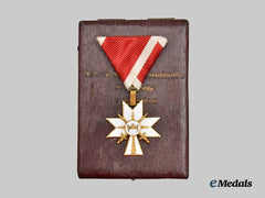 Croatia, Independent State. A Cased Order of the Crown of King Zvonimir, III. Class with Swords, c. 1942