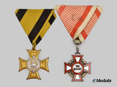 Austria, Empire. A Lot of Two Military Medals and Decorations (Military Merit/Long Service)
