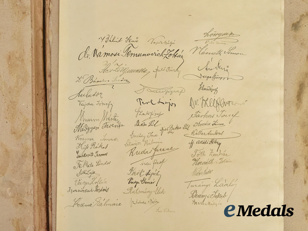 hungary,_empire._a_framed_document_to_dr._györgy_nagy_signed_by_all_other48_founding_members_of_the_hungarian_national‘_republican’_party,_c.1913.___m_n_c8134