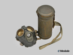 Germany, Heer. A Mint Mid-War M38 Gas Mask and Canister, by Drägerwerk