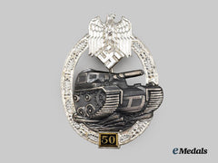 Germany, Federal Republic. A Panzer Assault Badge, Special Grade for 50 Engagements, by Rudolf Souval, Exhibition Example, c. 1970