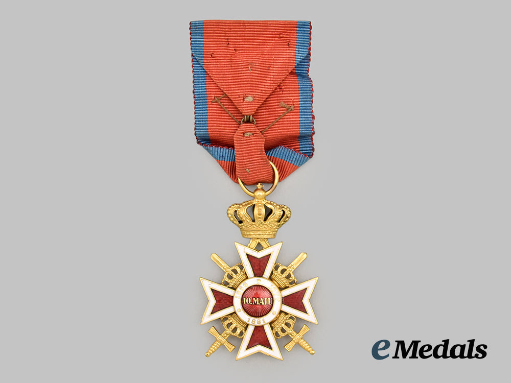 romania,_kingdom._an_order_of_the_crown_of_romania,_officer’s_cross_with_swords___m_n_c8340
