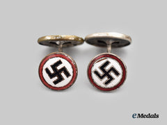 Germany, NSDAP. A Pair of Miniature Party Membership Badge Improvised Cufflinks