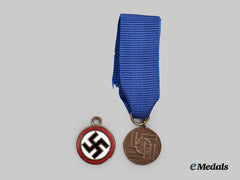 Germany, Third Reich. A Pair of Miniature Decorations