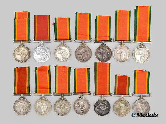 south_africa._republic._lot_of_thirteen_second_war_africa_service_medals___m_n_c8533