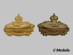 Canada, CEF. Two First War 1st Tank Battalion Collar Badges