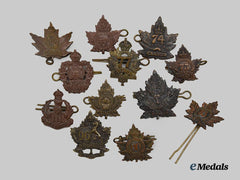 Canada, CEF. A Twelve First War Collar Badges