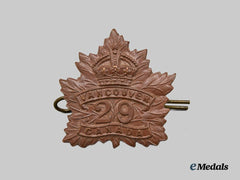 Canada, CEF. A 29th Infantry Battalion "Tobin's Tigers"/"Vancouver Regiment" Cap Badge