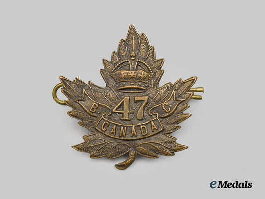 canada,_c_e_f._a47th_infantry_battalion_cap_badge,_type_i_i_with_regular_leaf___m_n_c8683