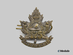 Canada, CEF. A 175th Infantry Battalion "Medicine Hat Battalion" Cap Badge, Type II with "Overseas 175 Battalion"