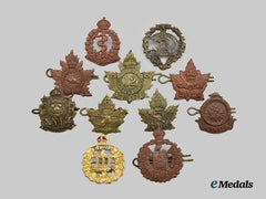 Canada, CEF. A Lot of Eleven First War Collar Badges