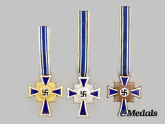 Germany, Third Reich. A Lot of Three Honour Crosses of the German Mother, All Grades