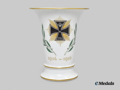 Germany, Imperial. A First World War Patriotic Vase, by Meissen Porcelain