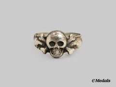 Germany, Wehrmacht. A Totenkopf Ring in Silver