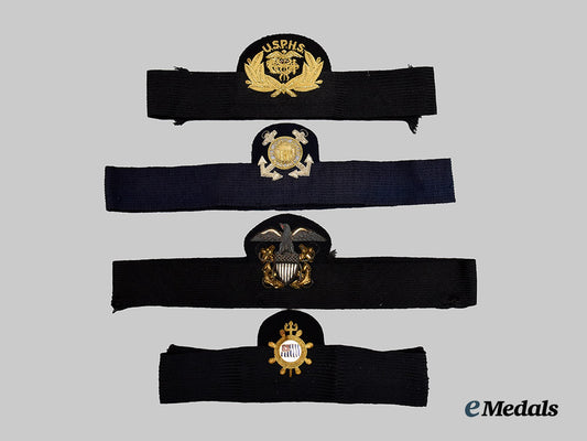 united_states._a_lot_of_four_assorted_uniform_cap_bands___m_n_c8844