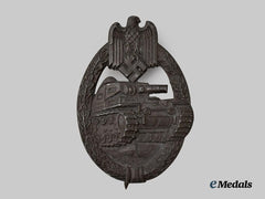 Germany, Wehrmacht. A Panzer Assault Badge, Silver Grade, Broad Mark Version by Rudolf Souval