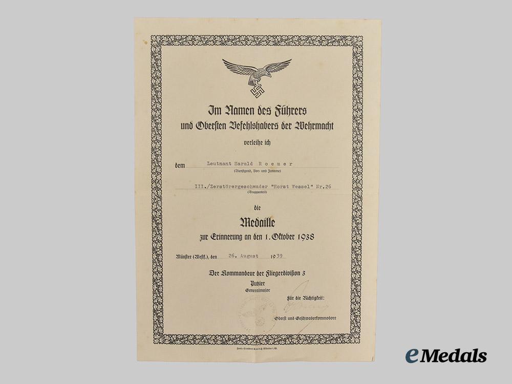 germany,_luftwaffe._a_lot_of_award_documents_to_hauptmann_harald_roemer,_battle_of_britain_spitfire_kill___m_n_c8970
