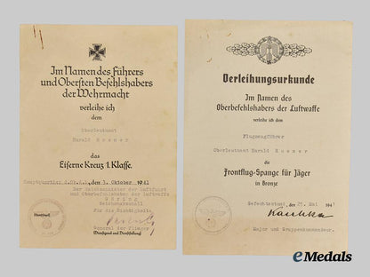 germany,_luftwaffe._a_lot_of_award_documents_to_hauptmann_harald_roemer,_battle_of_britain_spitfire_kill___m_n_c8972