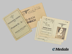 Germany, NSFK. A Lot of Identity Documents to Female Glider Pilot Adolfine Niehsner