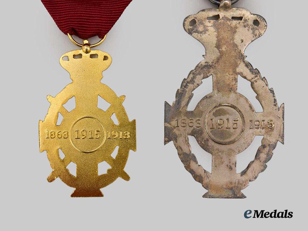 greece,_kingdom._two_orders_of_george_i,_knight_and_commemorative_cross,_by_spink&_son,_with_cases___m_n_c9152