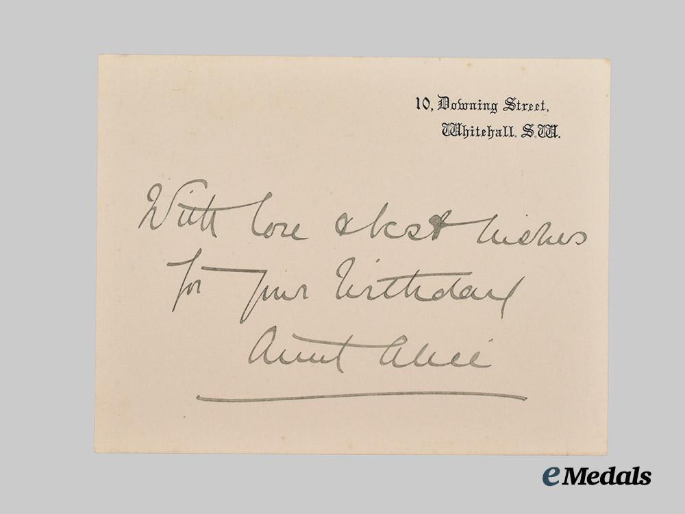 united_kingdom._a_signed10_downing_street_birthday_calling_card_from“_aunt_alice”(_princess_alice,_duchess_of_gloucester)___m_n_c9160