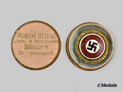 Germany, NSDAP. A Golden Party Badge, Small Version by Josef Fuess, to Georg Mörike