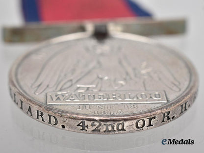 united_kingdom._a_waterloo_medal_to_private_william_hilliard,42nd_regiment/_royal_highland_regiment___m_n_c9331