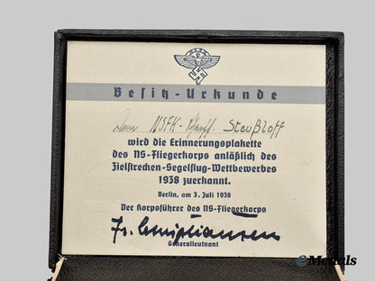 germany,_n_s_f_k._a1938_targeted_gliding_competition_victor’s_plaque,_with_case_and_award_document___m_n_c9354