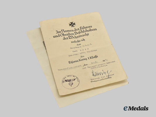 germany,_heer._a_pair_of_award_documents_to_hauptmann_der_reserve_karl_rapp,_panzer_troops___m_n_c9371