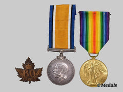 Canada, CEF. A First War Pair to Pte. William A. Ashby, 60th Infantry Battalion, Died of Wounds, 1916