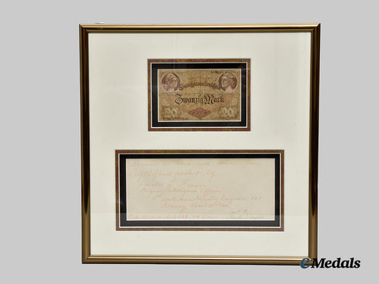 germany,_imperial._a_framed20_mark_note_retrieved_from_manfred_von_richthofen_by_donald_l._fraser,_ex-_charles_donald_collection___m_n_c9395