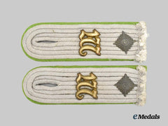 Germany, Heer. A Set of Panzergrenadier Machine Gun Unit Oberleutnant Shoulder Boards