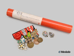 France, Republic. A Legion of Honour Medal Bar with Document to Lieutenant-Colonel Hubert Gautret de la Moriciere, Foreign Cavalry, 1977.
