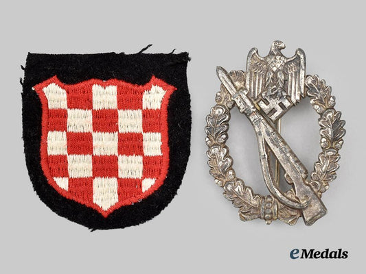 germany,_wehrmacht._an_infantry_assault_badge,_silver_grade_by_gebrüder_schneider,_with_croatian_volunteer_shield___m_n_c9489