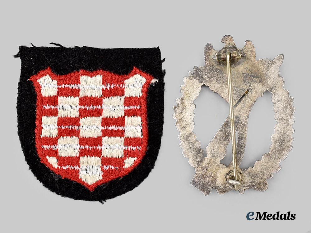 germany,_wehrmacht._an_infantry_assault_badge,_silver_grade_by_gebrüder_schneider,_with_croatian_volunteer_shield___m_n_c9492