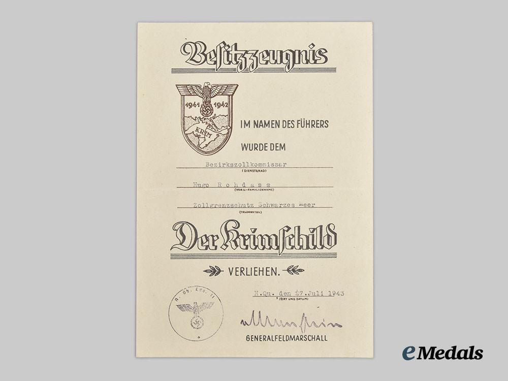 germany,_kriegsmarine._a_lot_of_award_documents_to_bezirkszollkommissar_hugo_rodaß___m_n_c9610