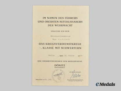 germany,_kriegsmarine._a_lot_of_award_documents_to_bezirkszollkommissar_hugo_rodaß___m_n_c9613