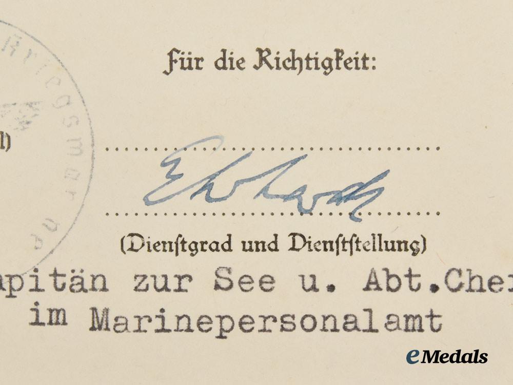 germany,_kriegsmarine._a_lot_of_award_documents_to_bezirkszollkommissar_hugo_rodaß___m_n_c9617