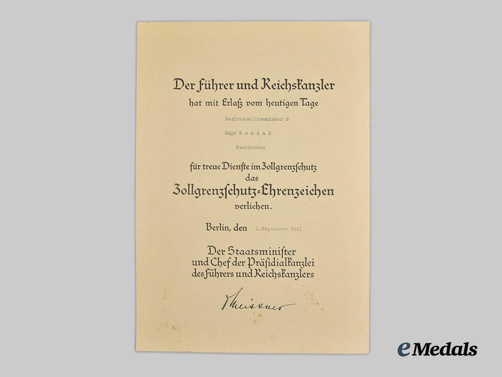 germany,_kriegsmarine._a_lot_of_award_documents_to_bezirkszollkommissar_hugo_rodaß___m_n_c9619