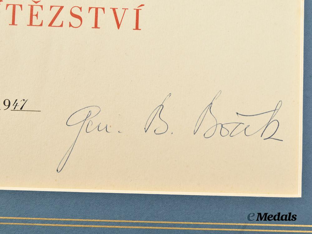 czechoslovakia,_republic._an_order_of_the_white_lion_award_document_to_air_marshal_harold_edwards,1947___m_n_c9772