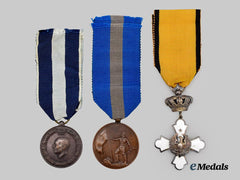 Greece, Kingdom. An Order Of The Phoenix; Officers Cross and Two Medals