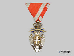 Serbia, Kingdom. An Order of the White Eagle, V. Class, with Swords, Type II, c. 1916 by Arthus Bertrand