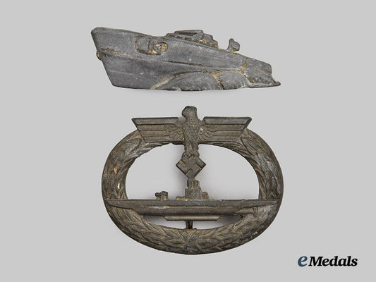 germany,_kriegsmarine._a_u-_boat_war_badge,_with_s-_boat_war_badge_device___m_n_c9916