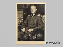 Germany, Wehrmacht. A Signed Photograph of Generalfeldmarschall Wilhelm Ritter von Leeb