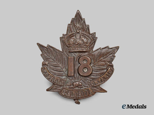 canada,_c_e_f._a18th_infantry_battalion"_western_ontario_regiment"_cap_badge,_type_i___m_n_c9936