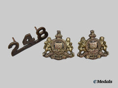 Canada, CEF.  A Set of Rare 248th Infantry Battalion Officers Collar Badges & Shoulder Insignia
