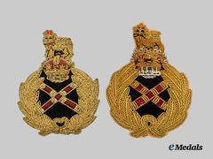 United Kingdom. Two British Army Field Marshal's Cap Badges