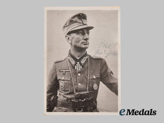 Germany, Wehrmacht. A Wartime Signed Postcard of Generaloberst Eduard Dietl