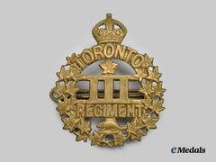Canada, CEF. A 3rd Infantry Battalion "Toronto Regiment" Cap Badge, Type II, by Gaunt